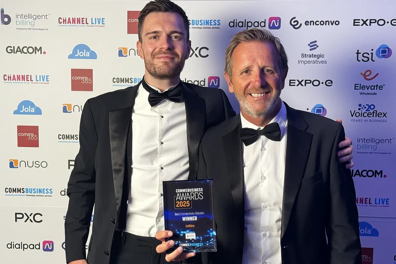 Cellhire wins Best Connectivity Solution - for its Count Cam broadcasting system - at Comms Business Awards 2025