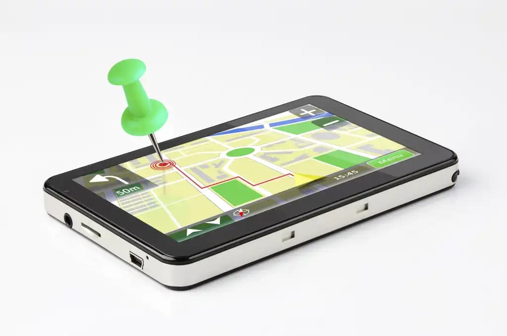 Drawing pin on digital map on device.
