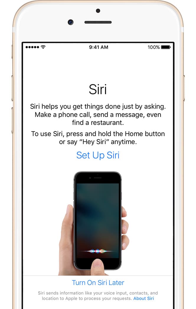 iPhone Siri setup.