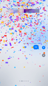 An iMessage screen with confetti effect.