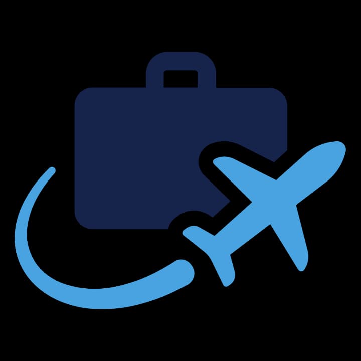 A briefcase and an aeroplane.
