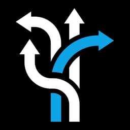 Arrows branching in several directions.