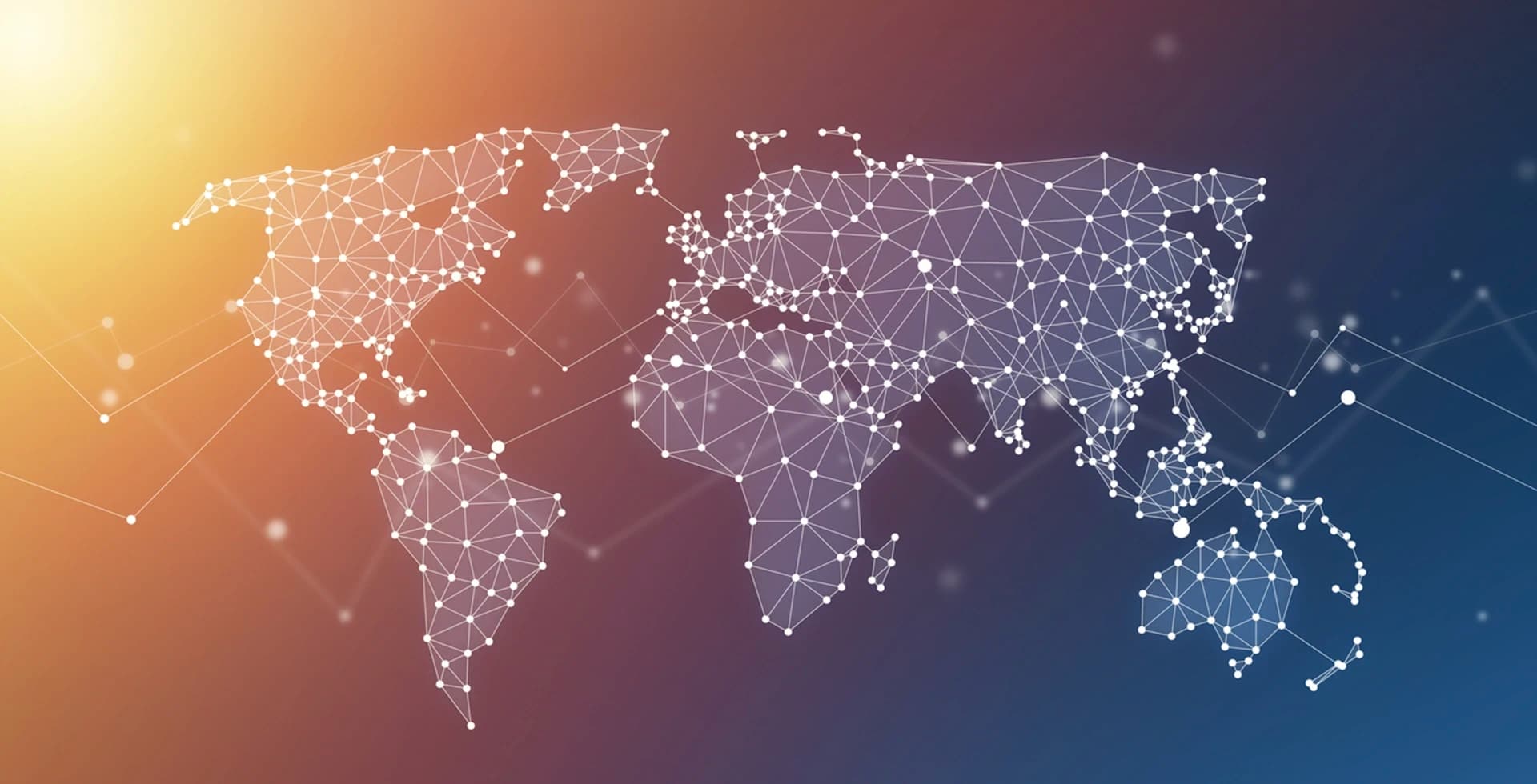 Carte du monde abstraite connectée.