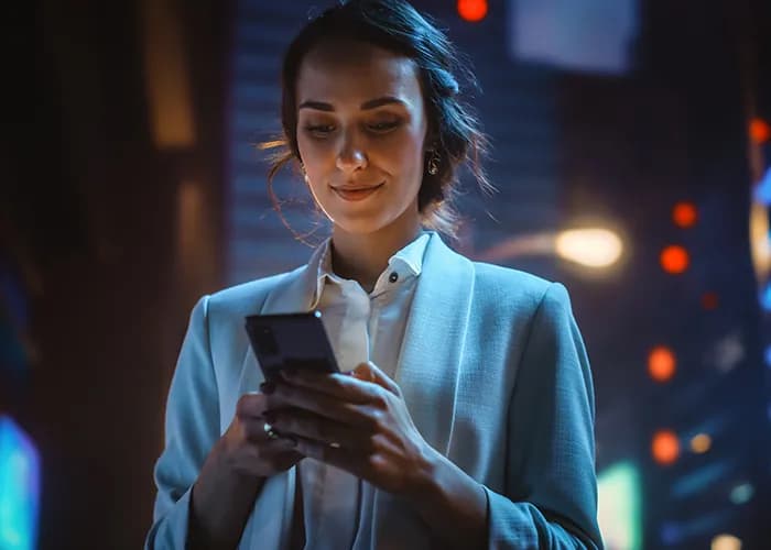 Businesswoman using smartphone