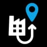 An office building with a location pin.