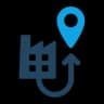 An office building with a location pin.
