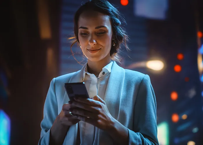 Businesswoman using smartphone