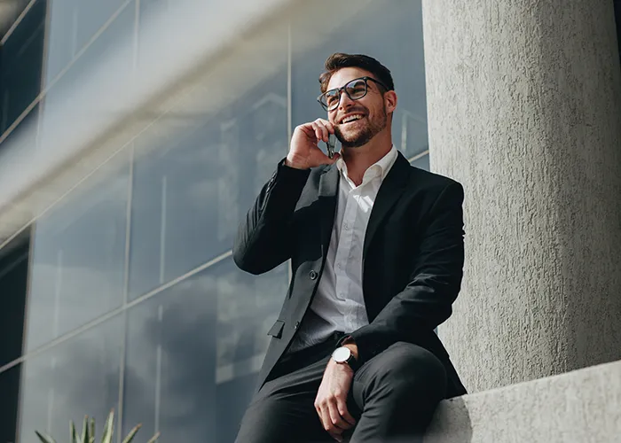 Businessman using smartphone